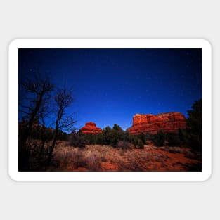 Starry Sky over Bell Rock in Sedona AZ Arizona Sticker